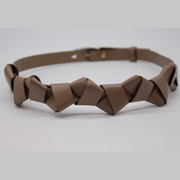 Salvatore Ferragamo Accessories - $590 Salvatore Ferragamo BEIGE BRAIDED CALF Leather Belt Size 85, 90